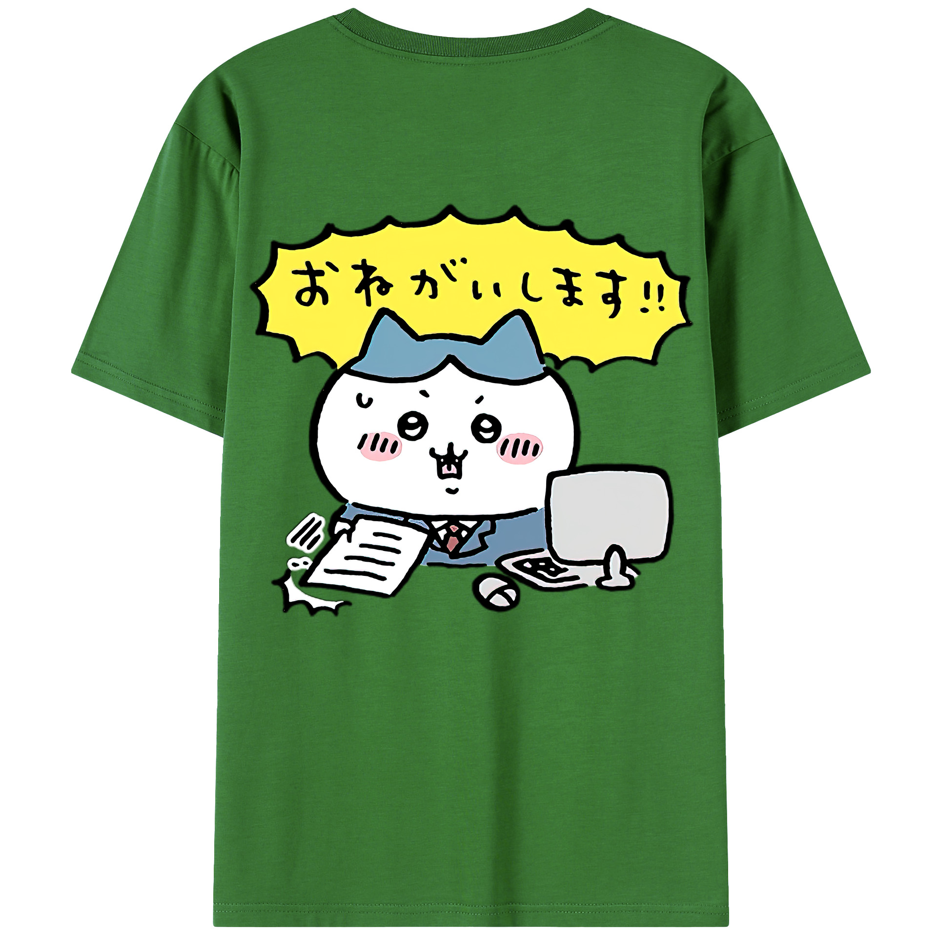 （画像用） ちいかわ ハチワレ Chii-kawa hachiware レディース半袖Tシャツ(バックプリント)